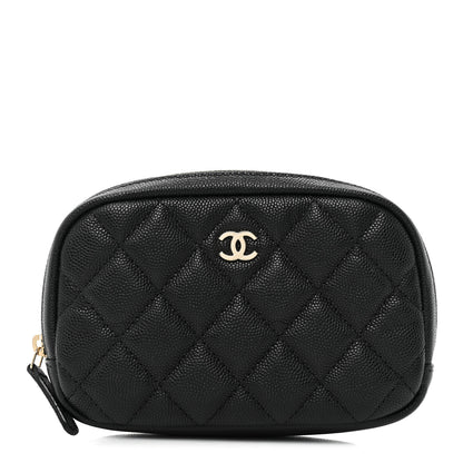 Chanel Caviar Quilted Small Curvy Pouch Cosmetic Case Black 1 of 10