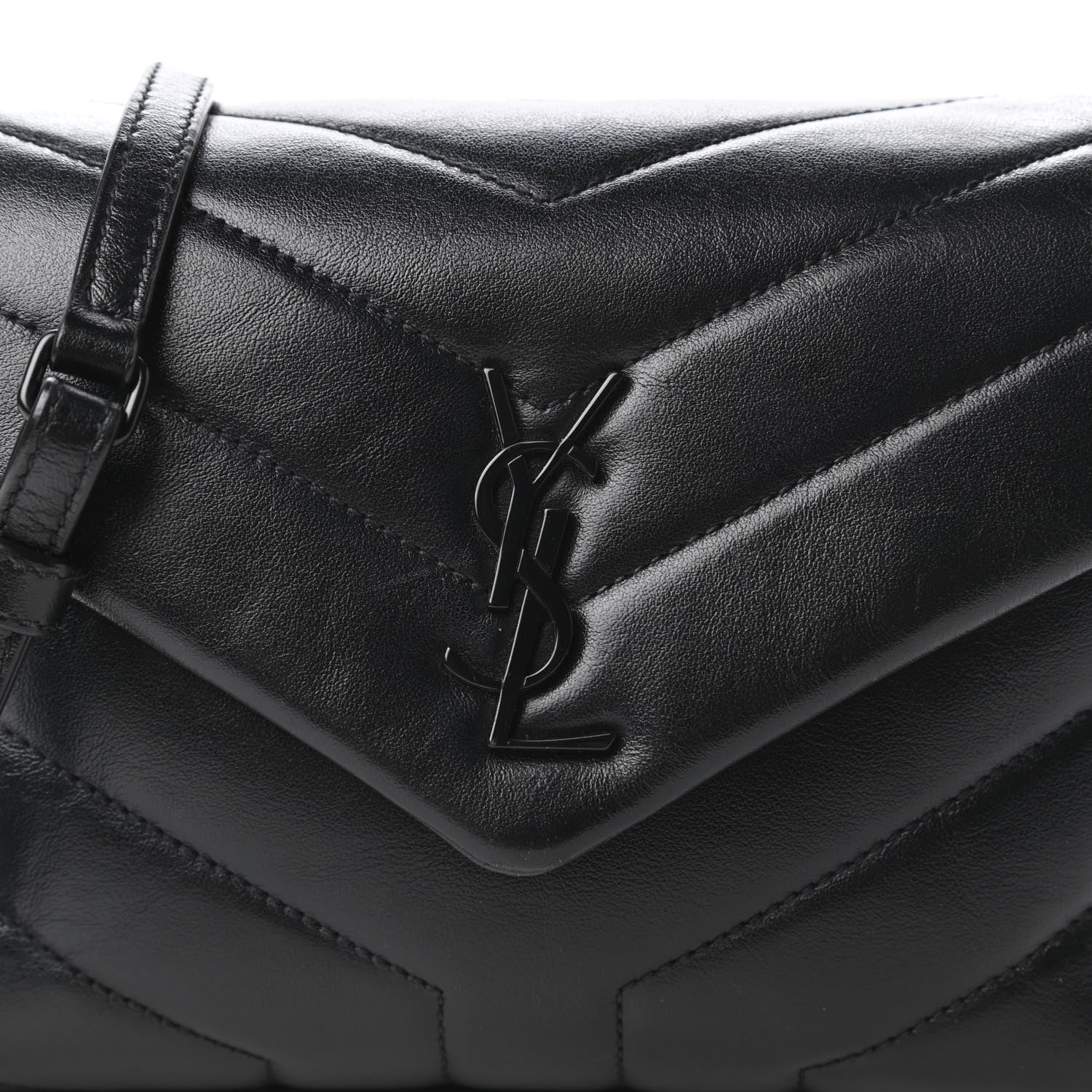 Saint Laurent Calfskin Y Quilted Monogram Toy Loulou Crossbody Bag Black 10 of 10