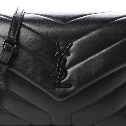 Saint Laurent Calfskin Y Quilted Monogram Toy Loulou Crossbody Bag Black 10 of 10