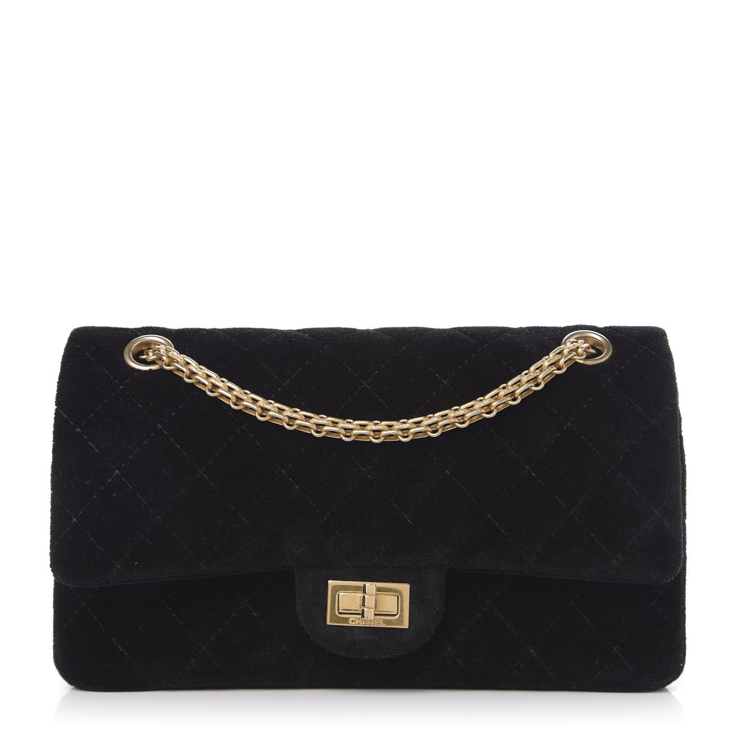 Velvet Quilted 2.55 Reissue 225 Flap Black