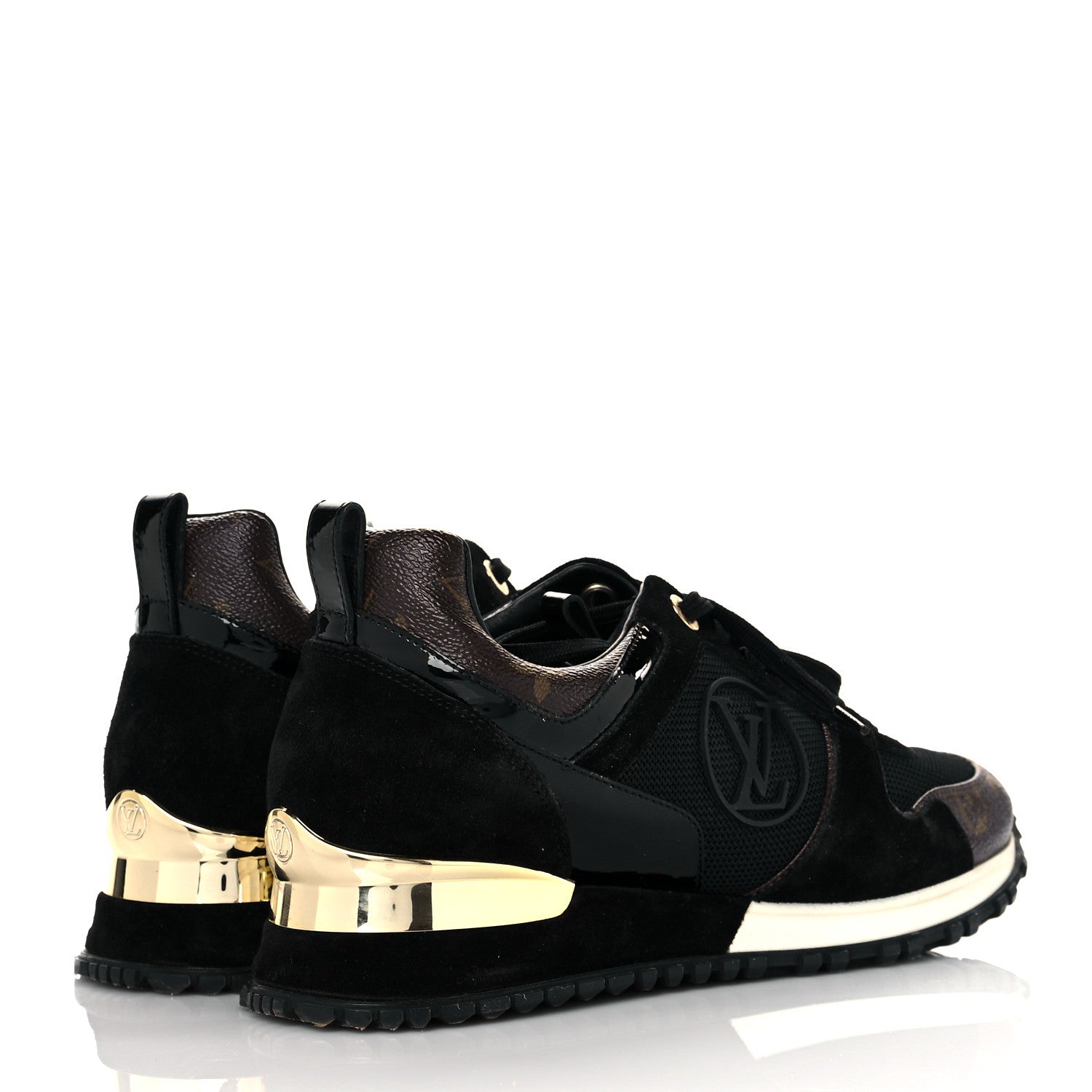 Louis Vuitton Suede Monogram Run Away Sneakers 37.5 Black 4 of 7