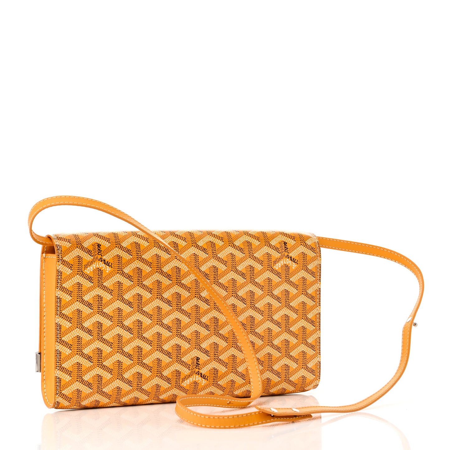 Goyardine Monte Carlo Bois Clutch With Strap Yellow