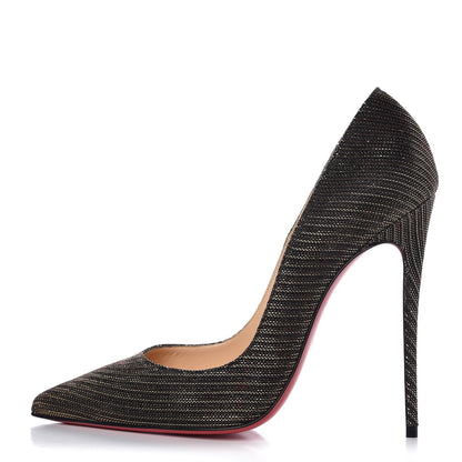 Christian Louboutin Glitter Chain So Kate 120 Pumps 39 Black Gold 1 of 8