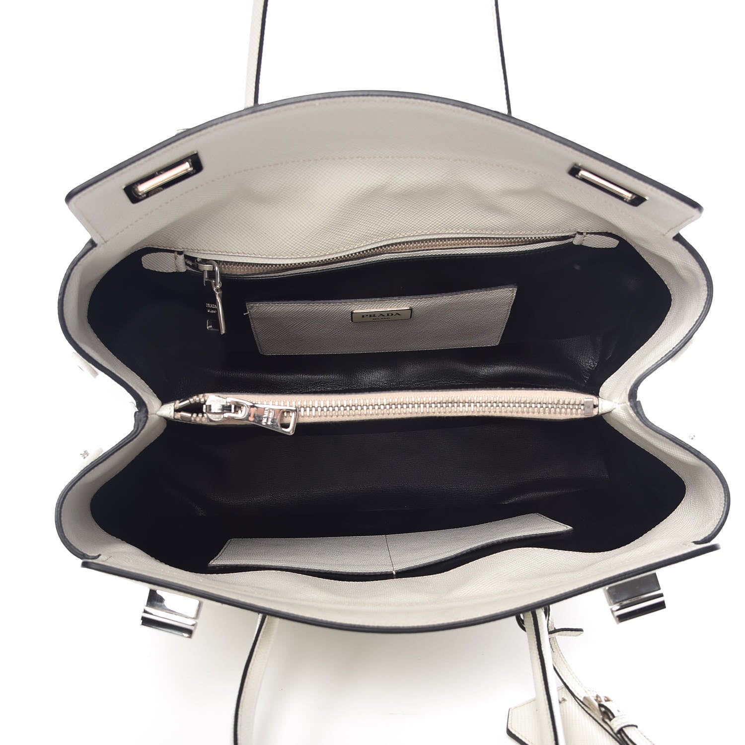 Prada Saffiano Cuir Twin Tote Talco 5 of 12