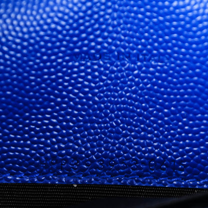 Saint Laurent Grain De Poudre Matelasse Chevron Monogram Envelope Chain Wallet Blue Majorelle 7 of 7