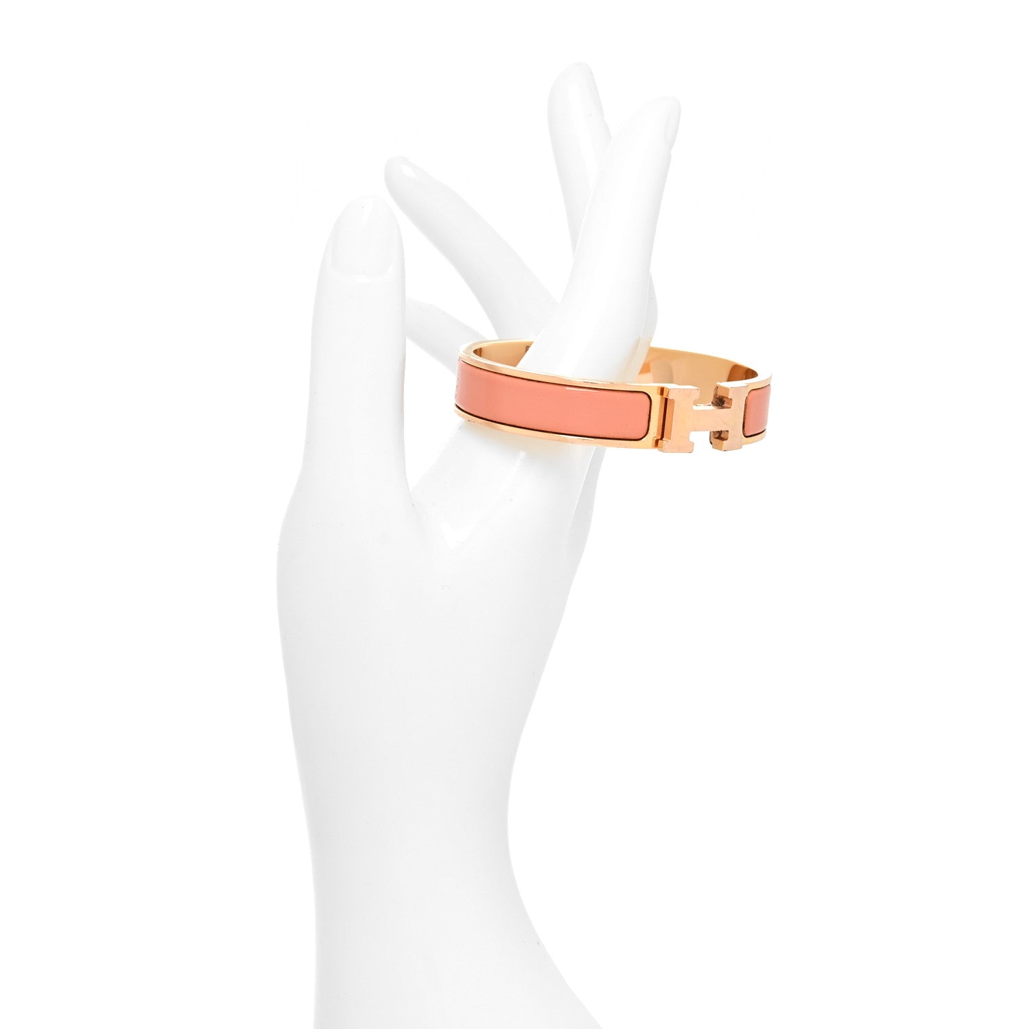 Hermes Enamel Narrow Clic Clac H Bracelet GM Rose Saumon 2 of 5