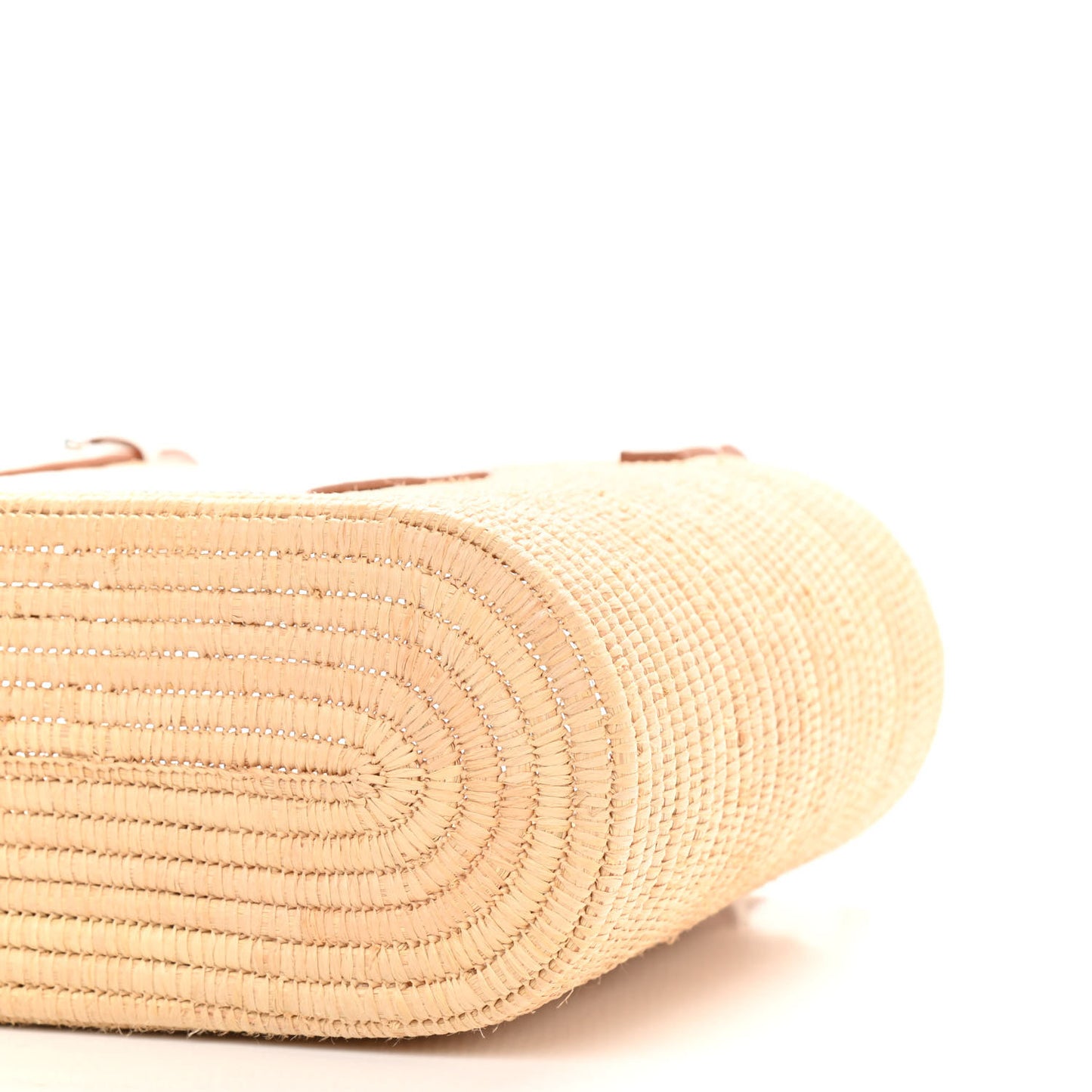 Raffia Square Small Basket Tote Bag Natural White