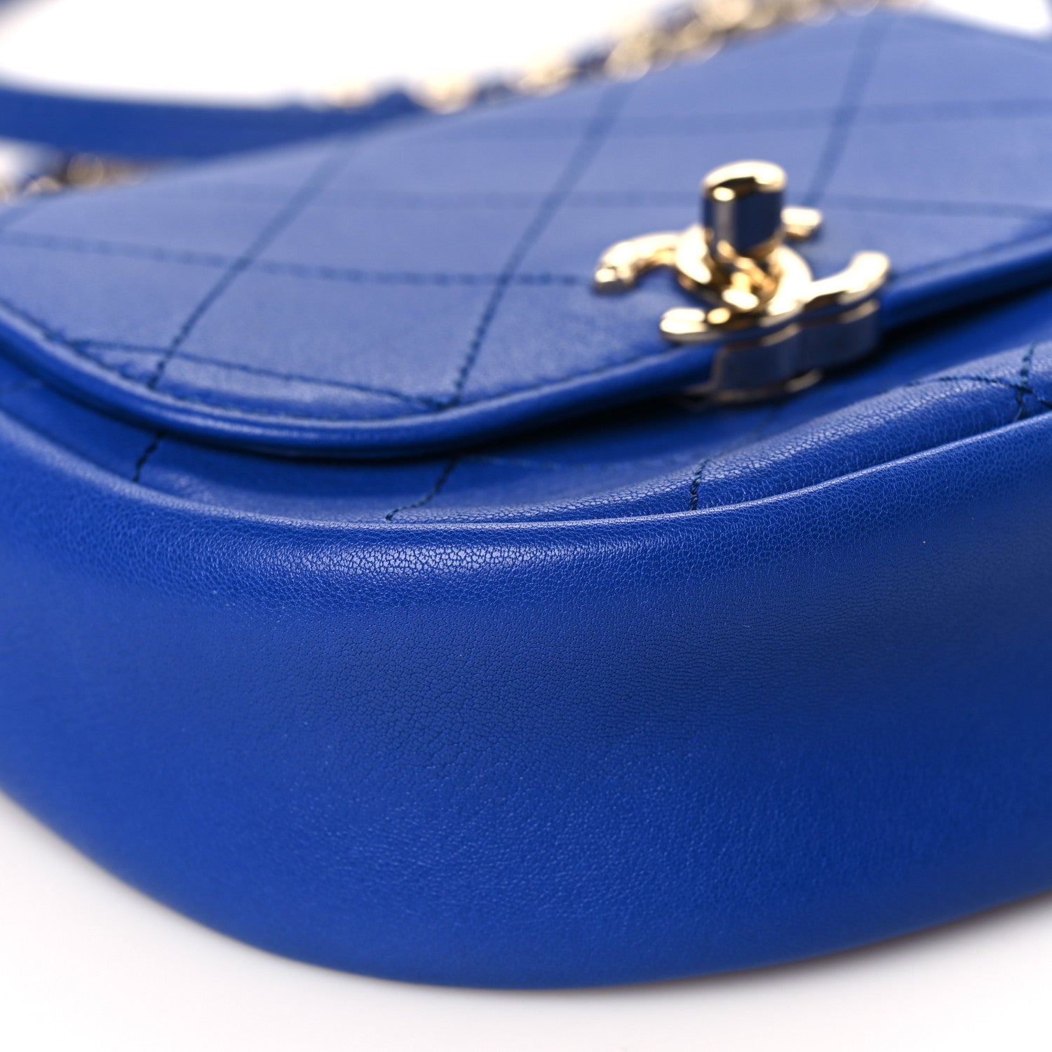 Chanel Goatskin Stitched Casual Trip Messenger Flap Royal Blue 8 of 9