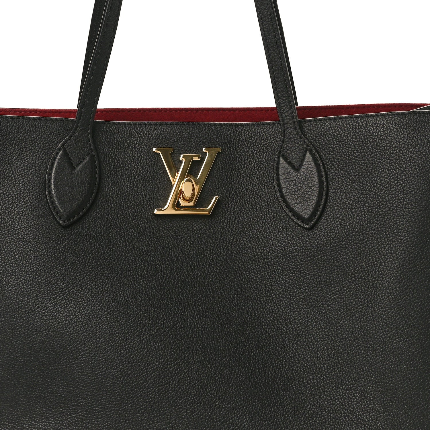 Louis Vuitton Grained Calfskin Lockme Shopper Black 9 of 14
