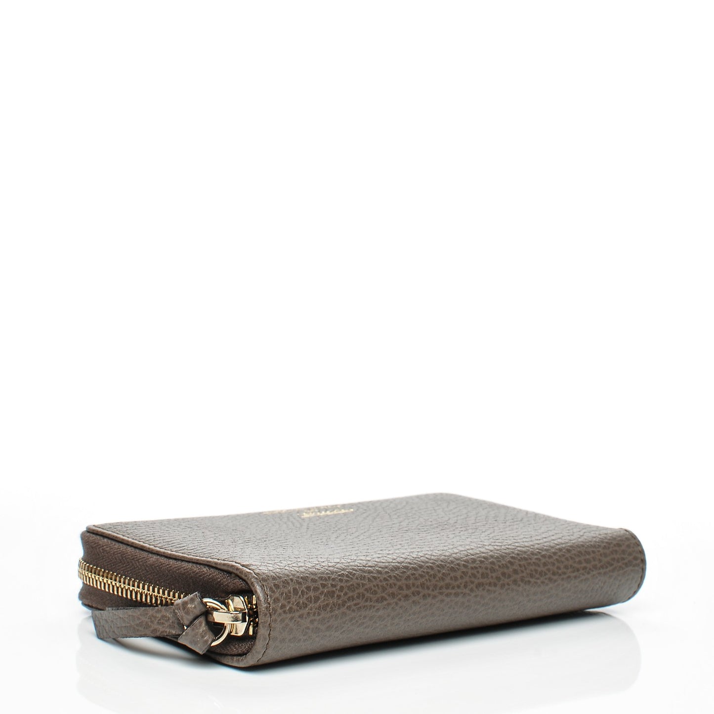 Dollar Calfskin Bi-Color Medium Swing Zip Around Wallet Grey Field Soft Pink