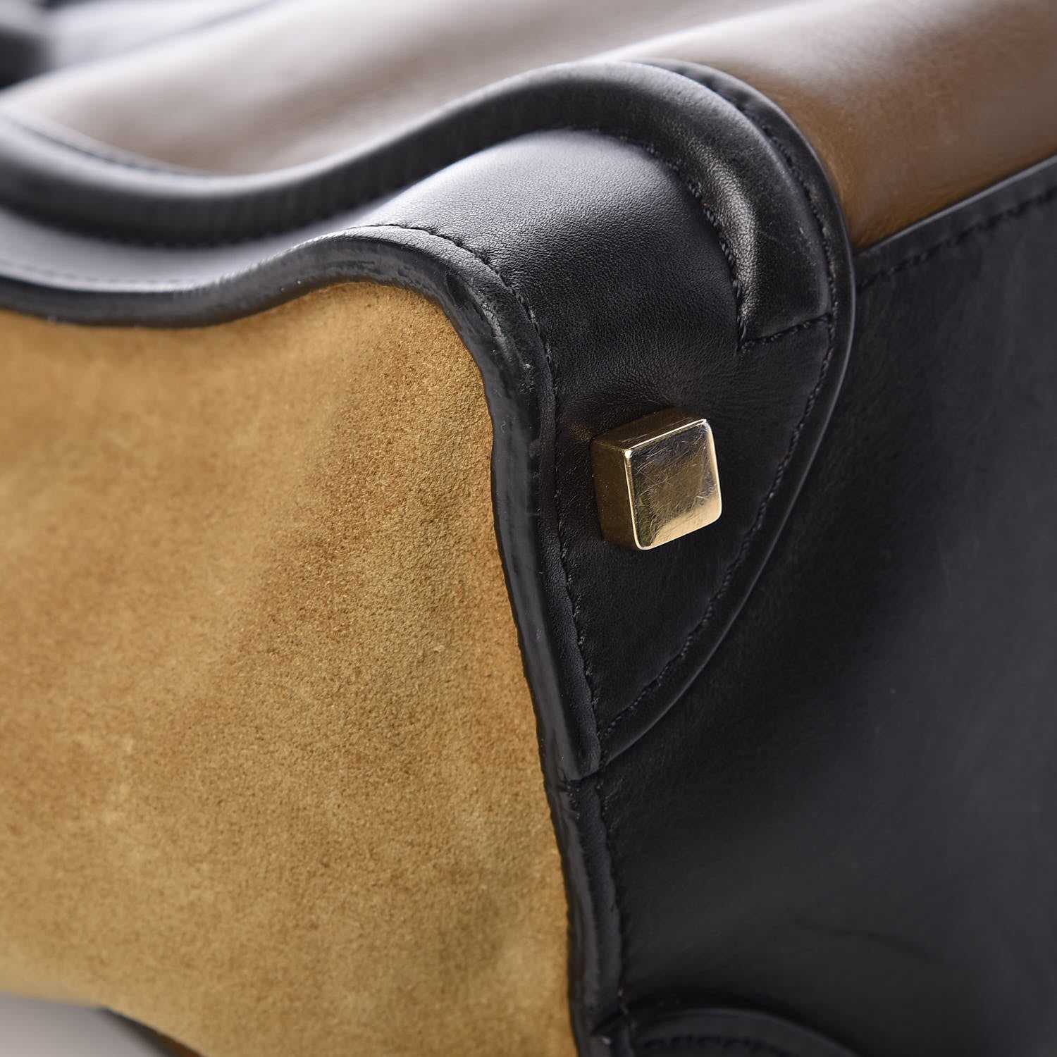 Celine Smooth Calfskin Suede Micro Tri-Color Luggage Almond 11 of 13