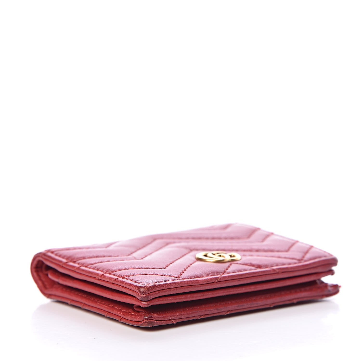 Gucci Calfskin Matelasse GG Marmont Card Case Hibiscus Red 4 of 10
