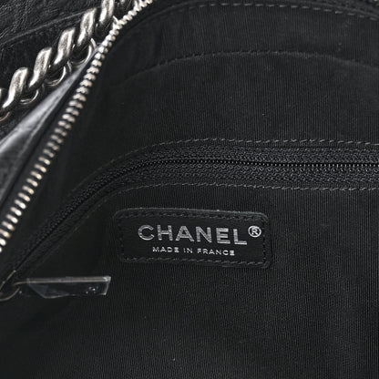 Chanel Crumpled Calfskin Quilted Medium Casual Rock Flap Black 6 of 9