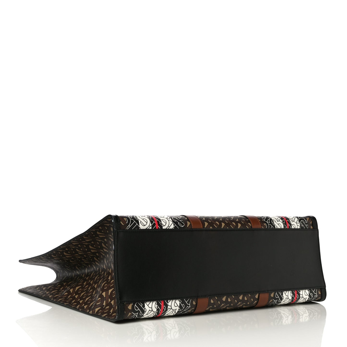 E-Canvas Monogram Stripe Book Tote Bridle Brown