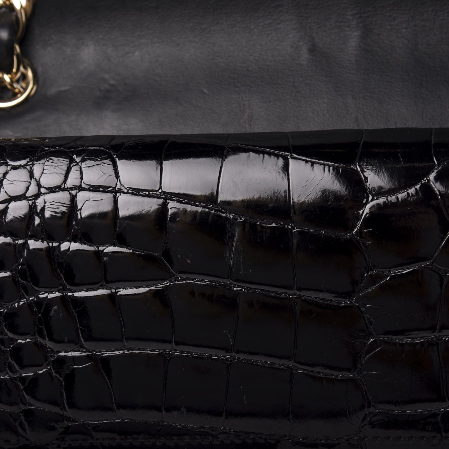 Alligator Jumbo Double Flap Black