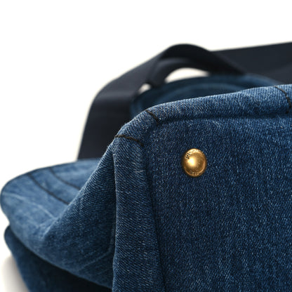 Prada Denim Logo Tote Bleu 10 of 11