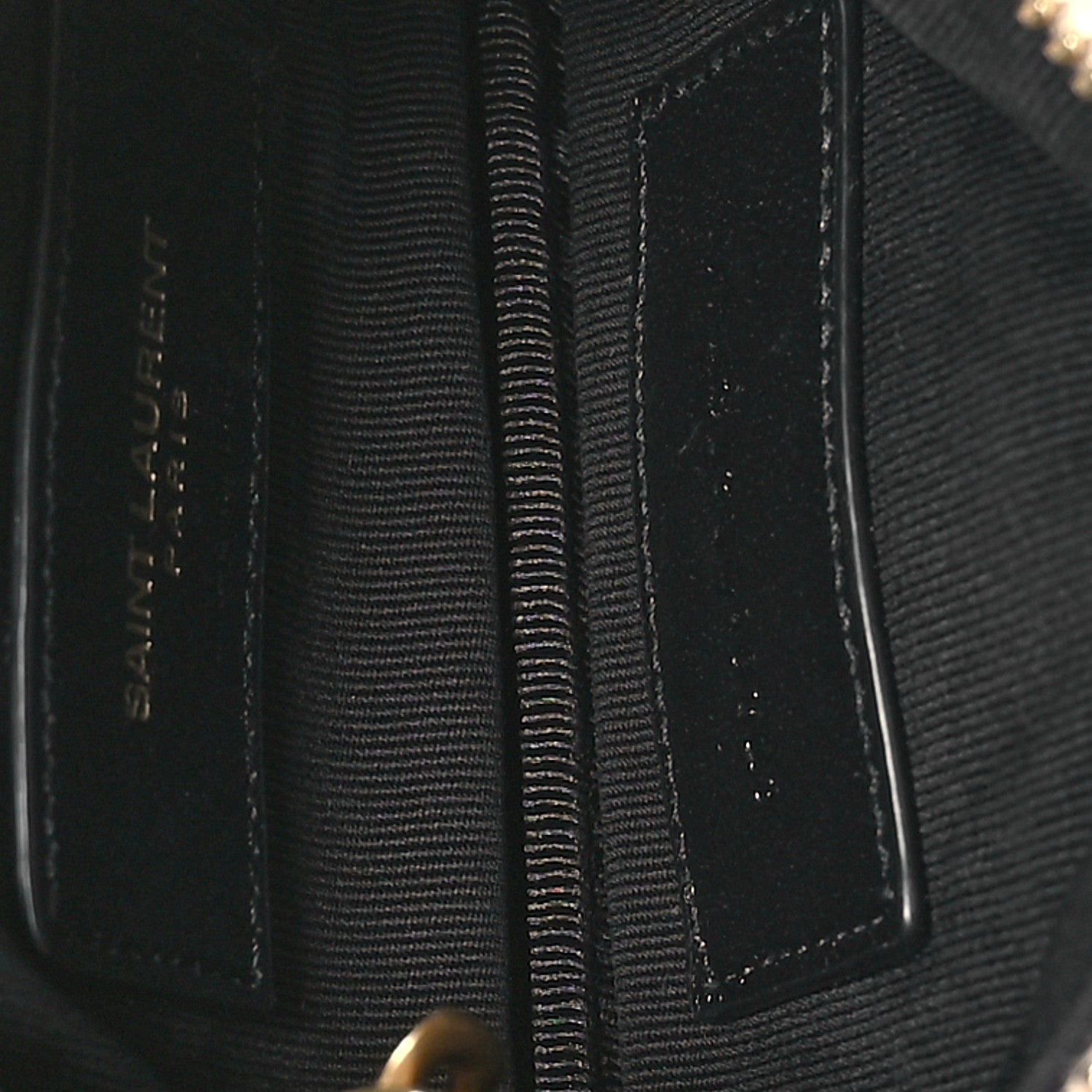 Saint Laurent Calfskin Matelasse Monogram Key Pouch Light Taupe 5 of 7