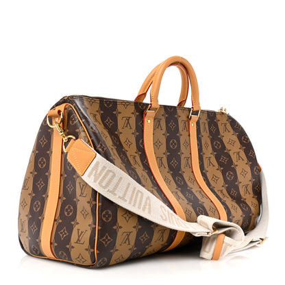 Louis Vuitton X NIGO Reverse Monogram Stripe Keepall Bandouliere 50 Brown 2 of 9