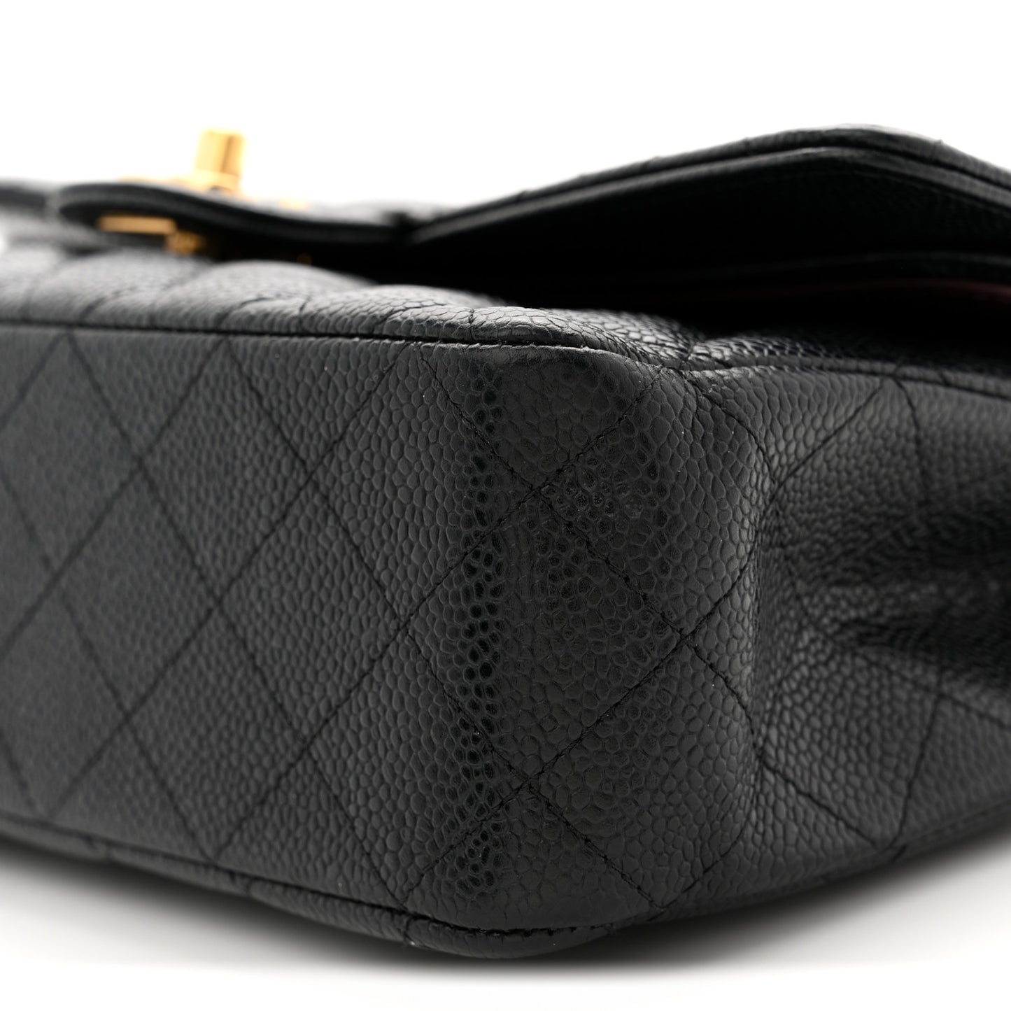 Caviar Quilted Medium Double Flap Black