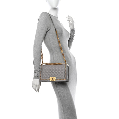 Chanel Caviar Quilted Chain Around Medium Boy Flap Grey 2 of 11