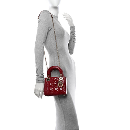 Christian Dior Patent Cannage Mini Lady Dior Red 2 of 10