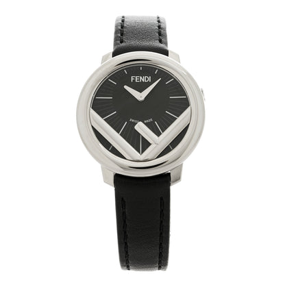 Fendi Stainless Steel Calfskin 28mm Run Away Quartz Watch Black 1 of 5