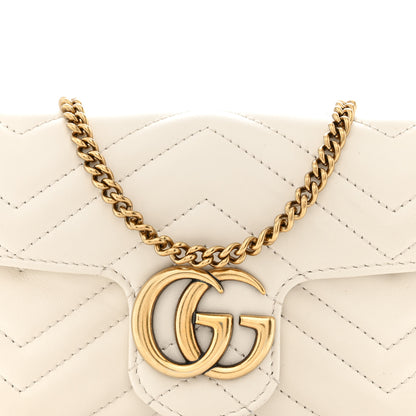 Gucci Calfskin Matelasse Super Mini GG Marmont Shoulder Bag White 8 of 11