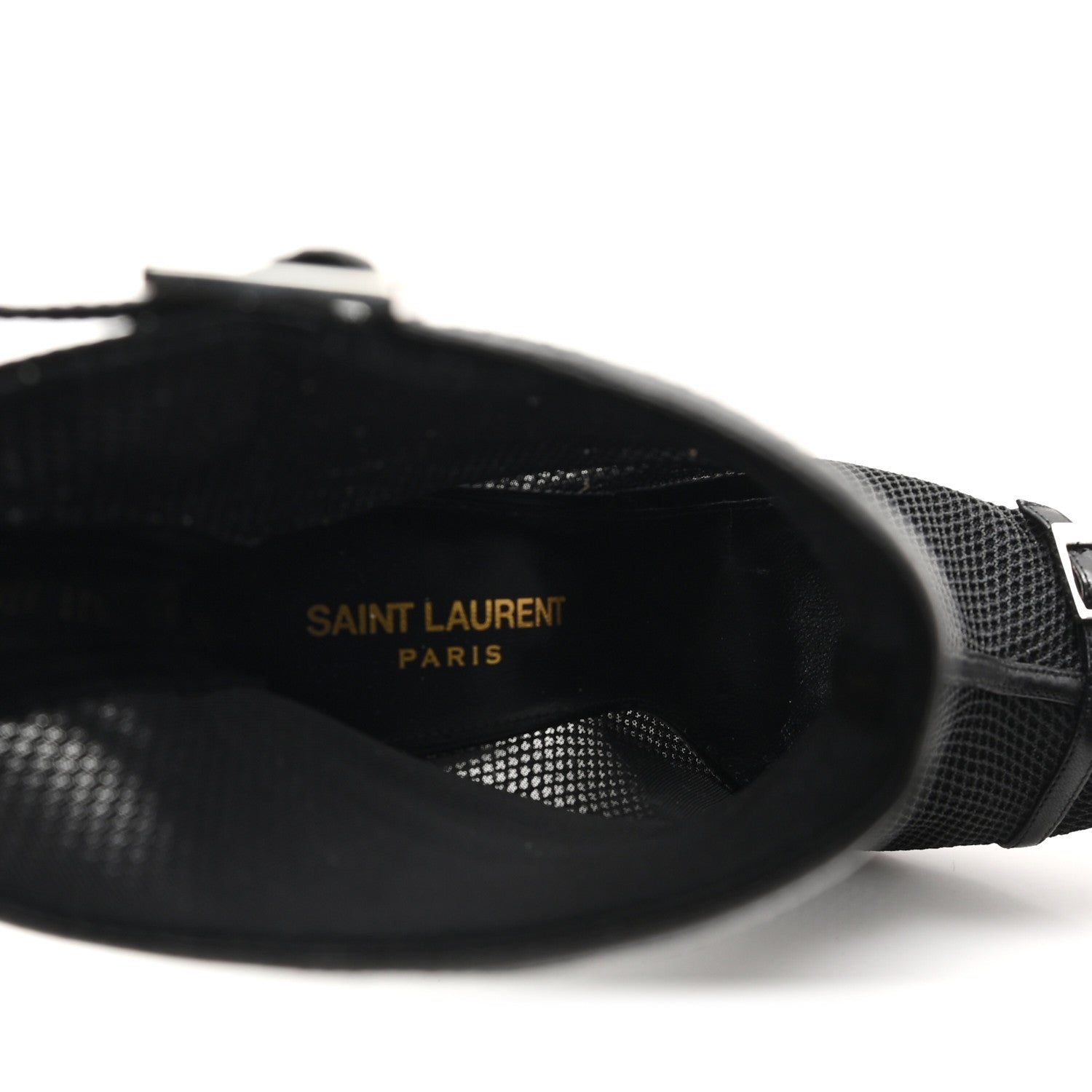 Saint Laurent Elba Applique Tulle Aston 115 Boots 37.5 Black 8 of 10