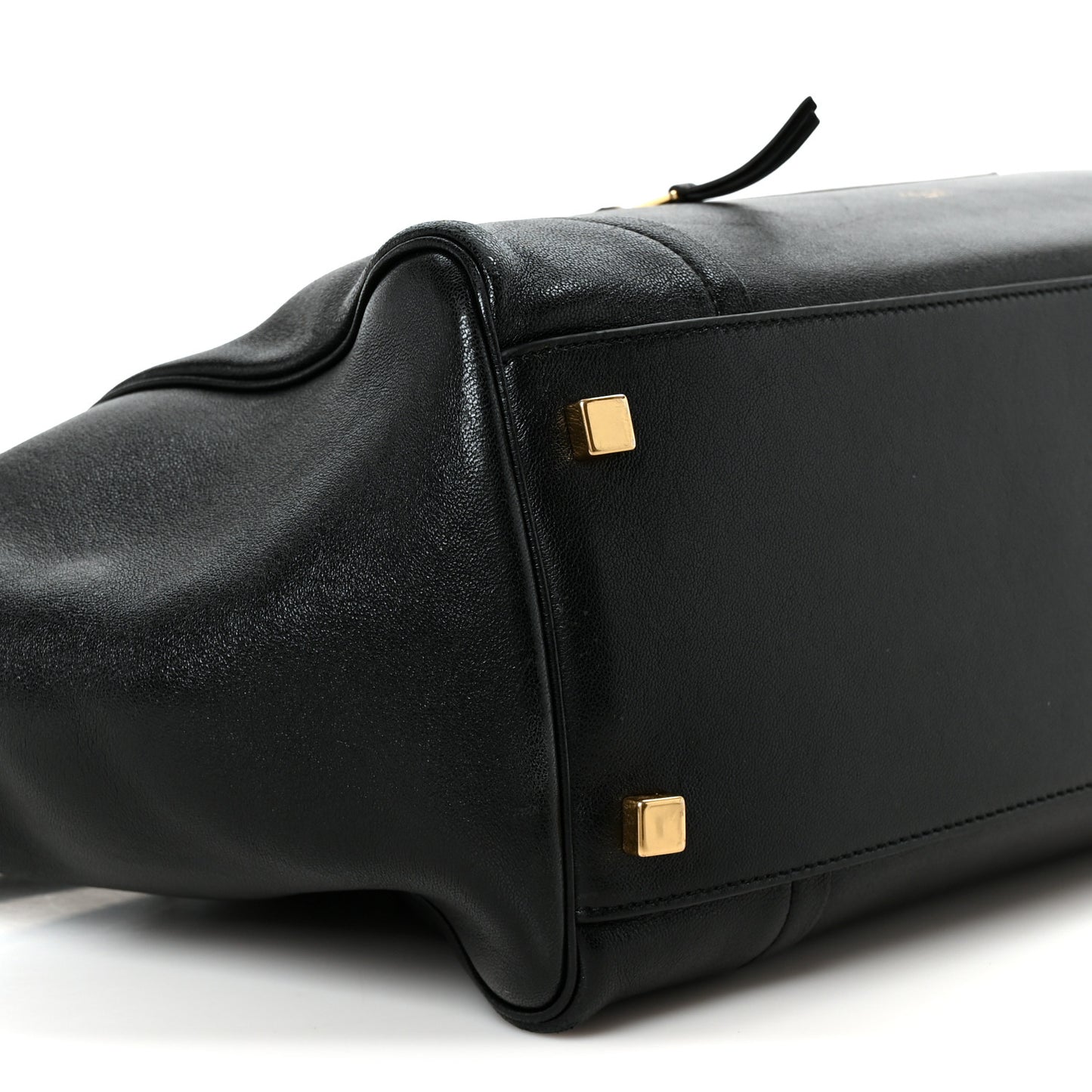 Supple Shiny Lambskin Medium Smiling New Luggage Black