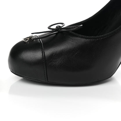 Chanel Lambskin Cap Toe CC Pumps 39 Black 10 of 10