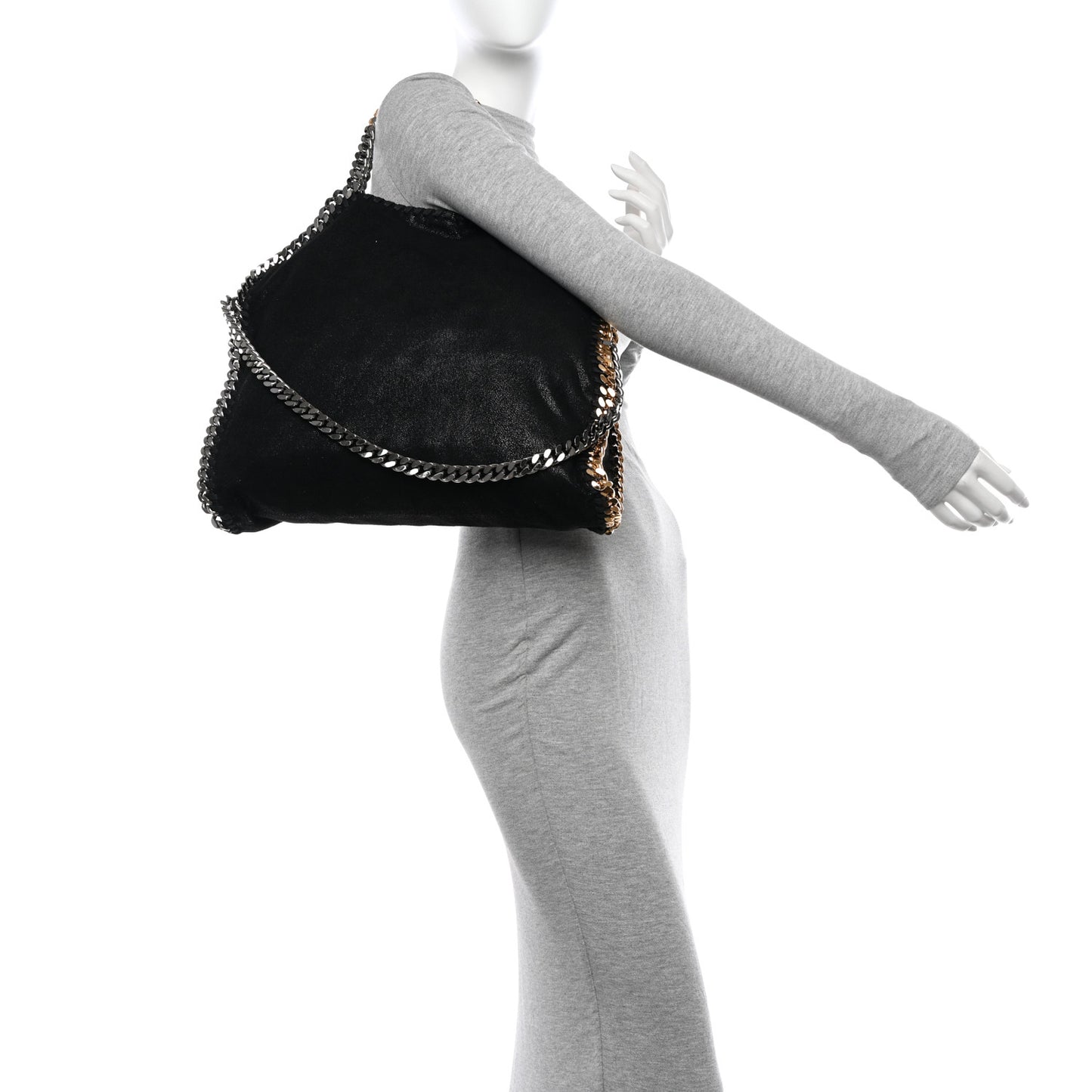 Shaggy Deer Falabella Fold Over Tote Black