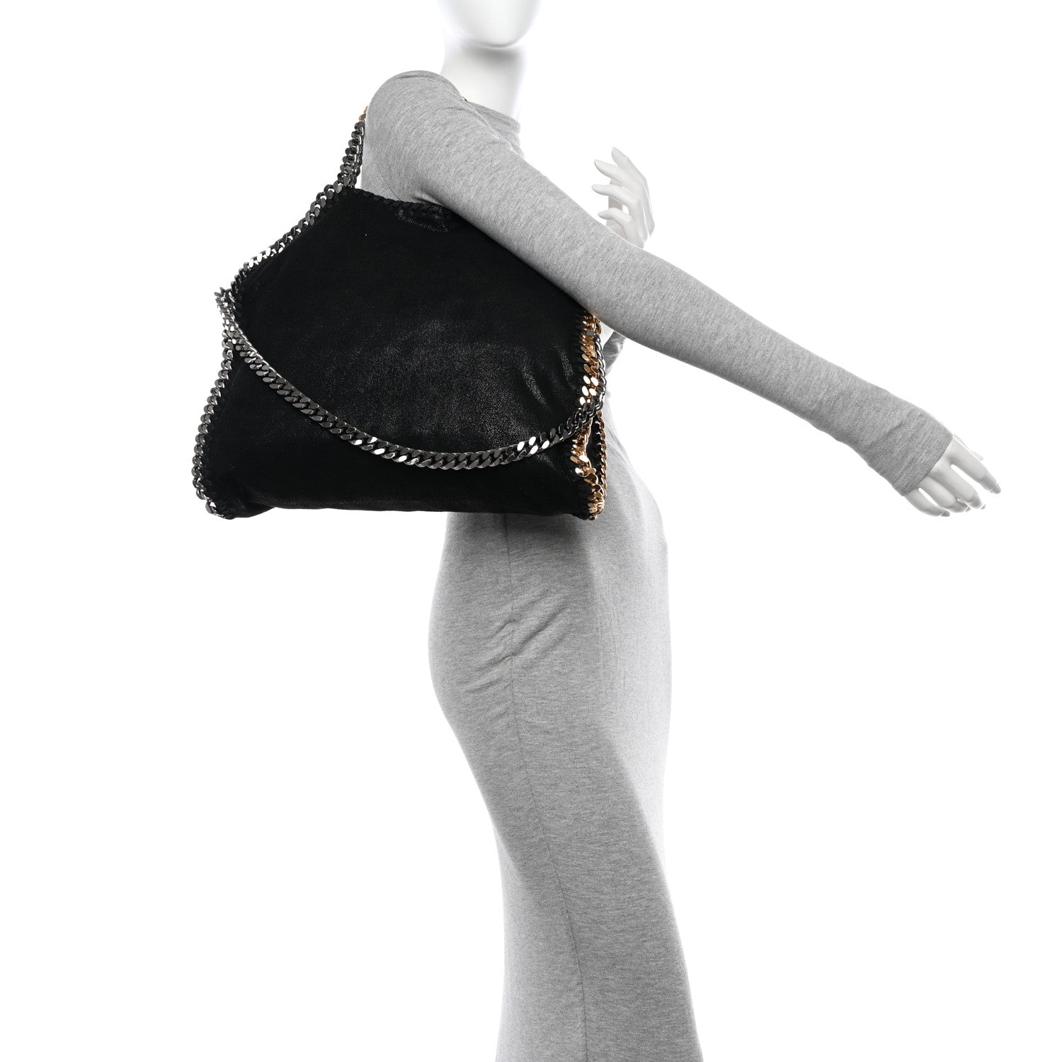 Stella McCartney Shaggy Deer Falabella Fold Over Tote Black 2 of 10