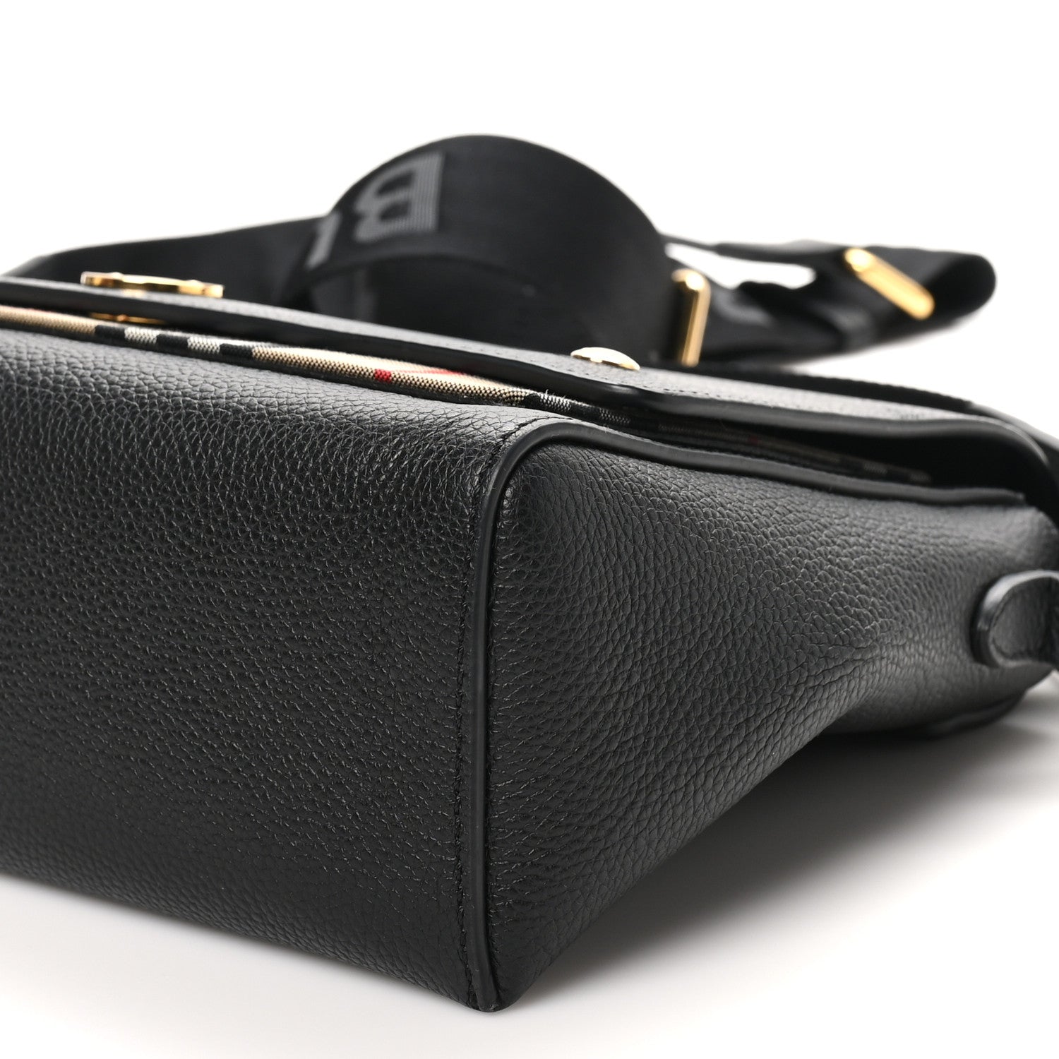 Burberry Grainy Calfskin Vintage Check Note Crossbody Bag Black 9 of 9