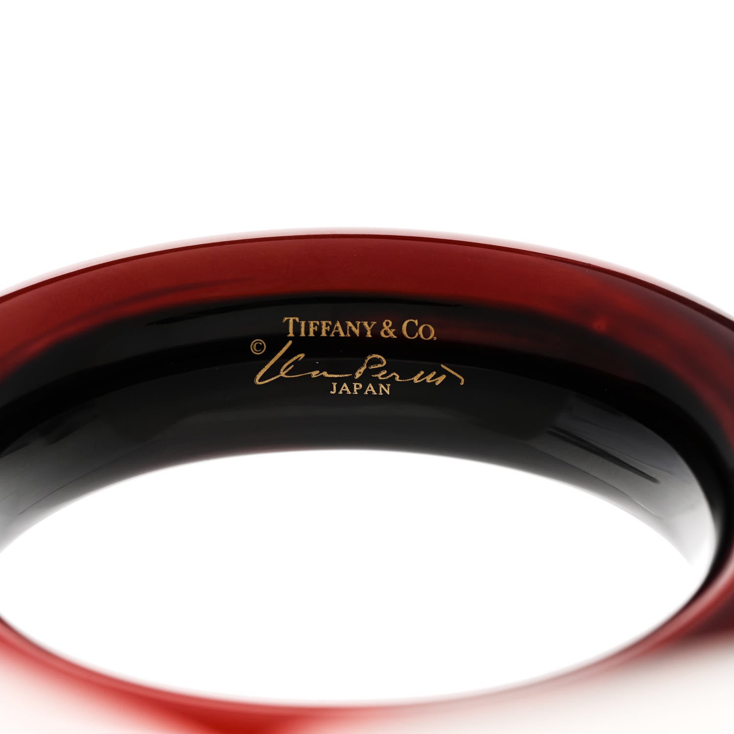 Tiffany Lacquer Hardwood Elsa Peretti Doughnut Bangle Bracelet Negoro 3 of 4