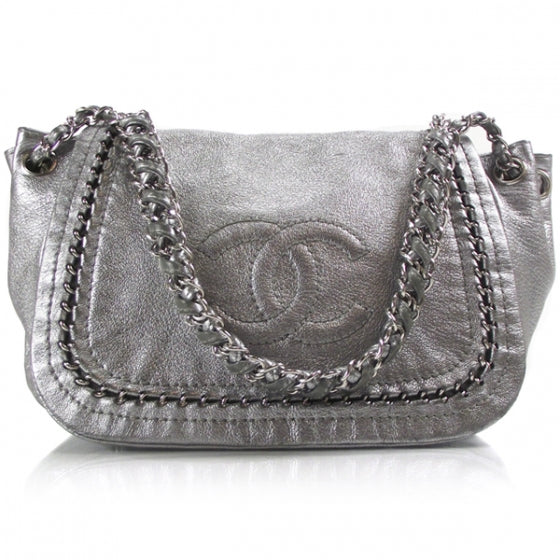 Chanel Luxe Ligne Flap Bag Silver 1 of 13