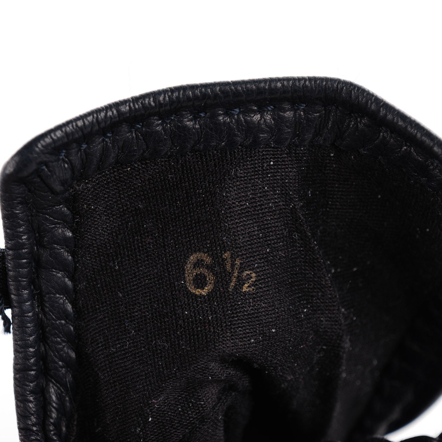 Hermes Lambskin Baguette Crystal Silk Lined Gloves 6.5 Indigo 6 of 7