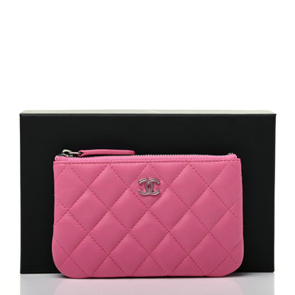 Chanel Lambskin Quilted Small Cosmetic Case Pink 8 of 8