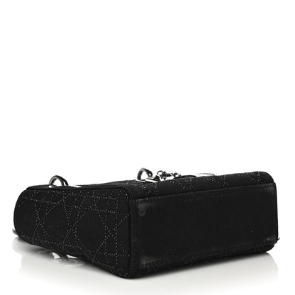 Christian Dior Canvas Studded Cannage Mini Lady Dior Black 3 of 18