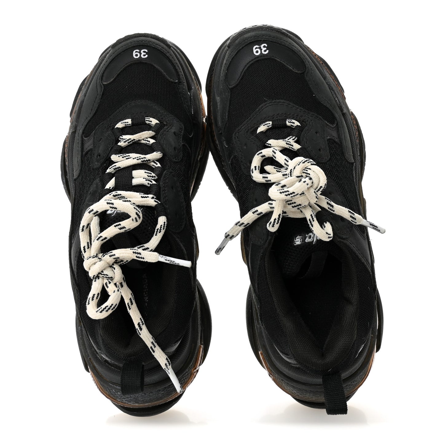 Fabric Mesh Womens Triple S Sneakers 39 Black