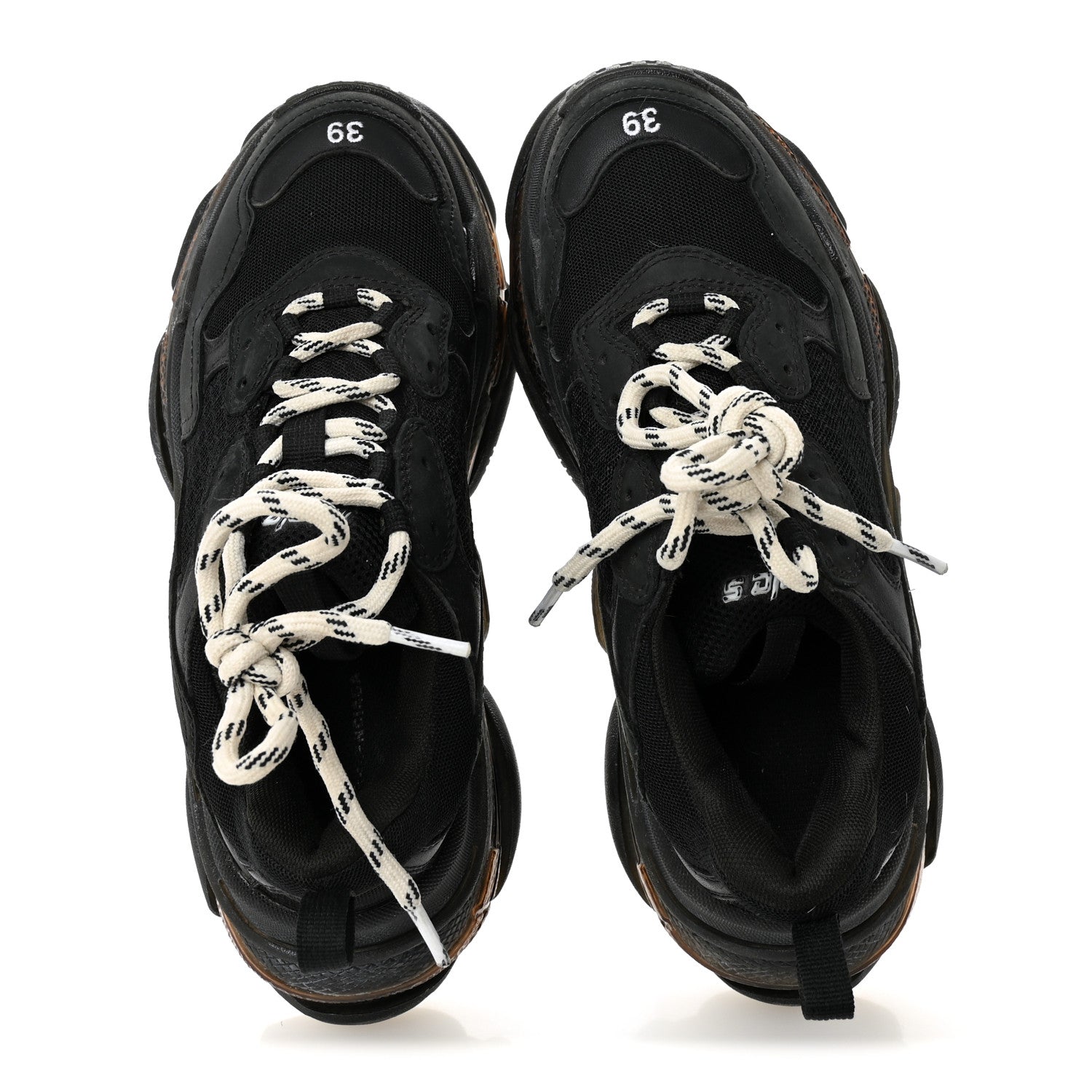 Balenciaga Fabric Mesh Womens Triple S Sneakers 39 Black 9 of 20