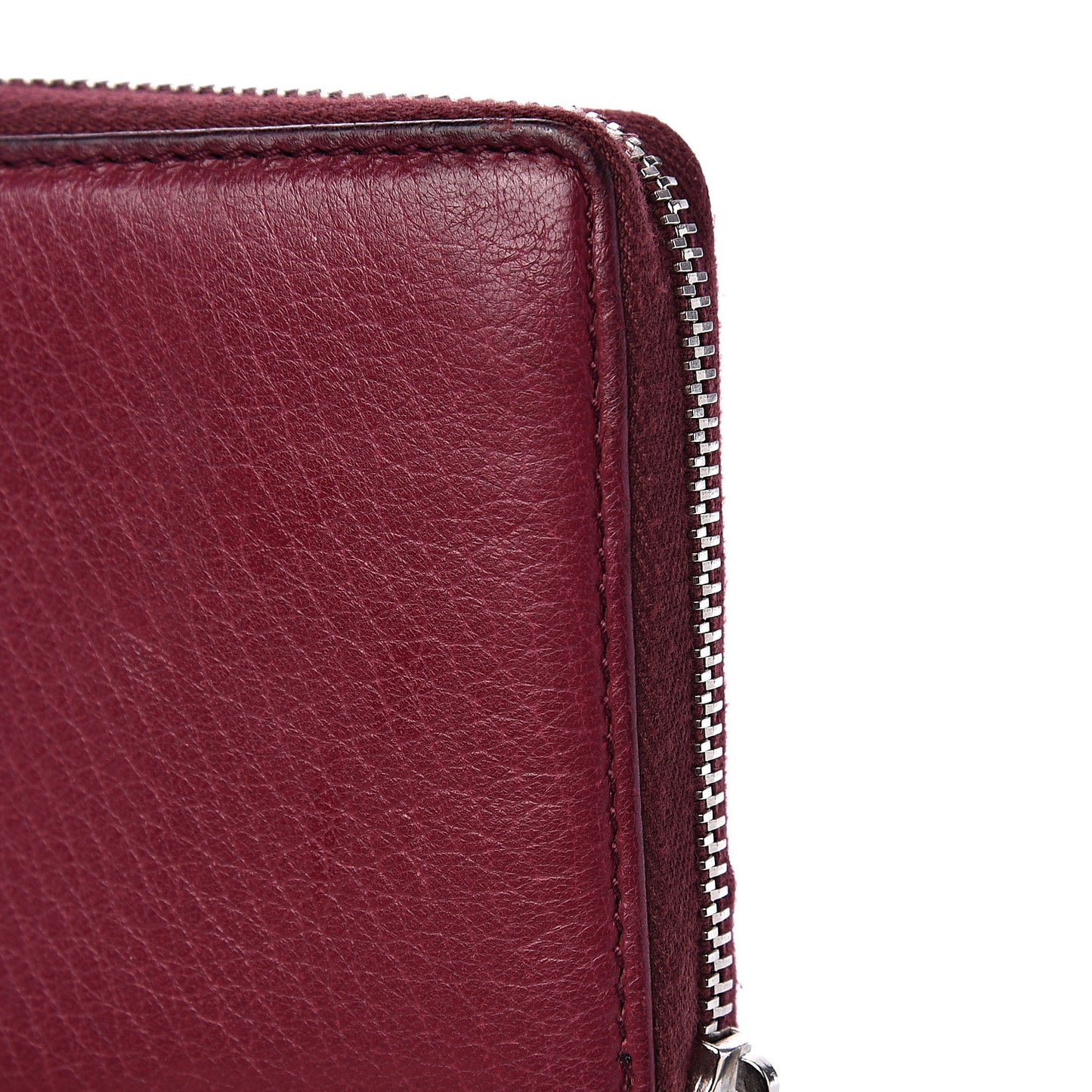Pebbled Calfskin Soho Zip Around Wallet Cherry Gloss