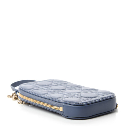Christian Dior Lambskin Cannage Lady Dior Phone Holder Denim Blue 4 of 11