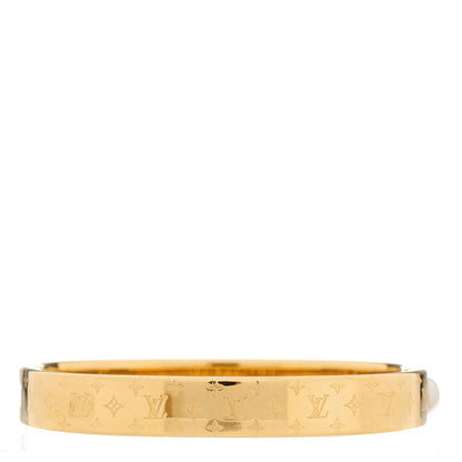 Louis Vuitton Brass Monogram Nanogram Cuff M Gold 2 of 3