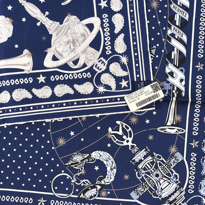 Hermes Silk Chorus Stellarum Bandana Scarf 55 Marine White Black 3 of 3