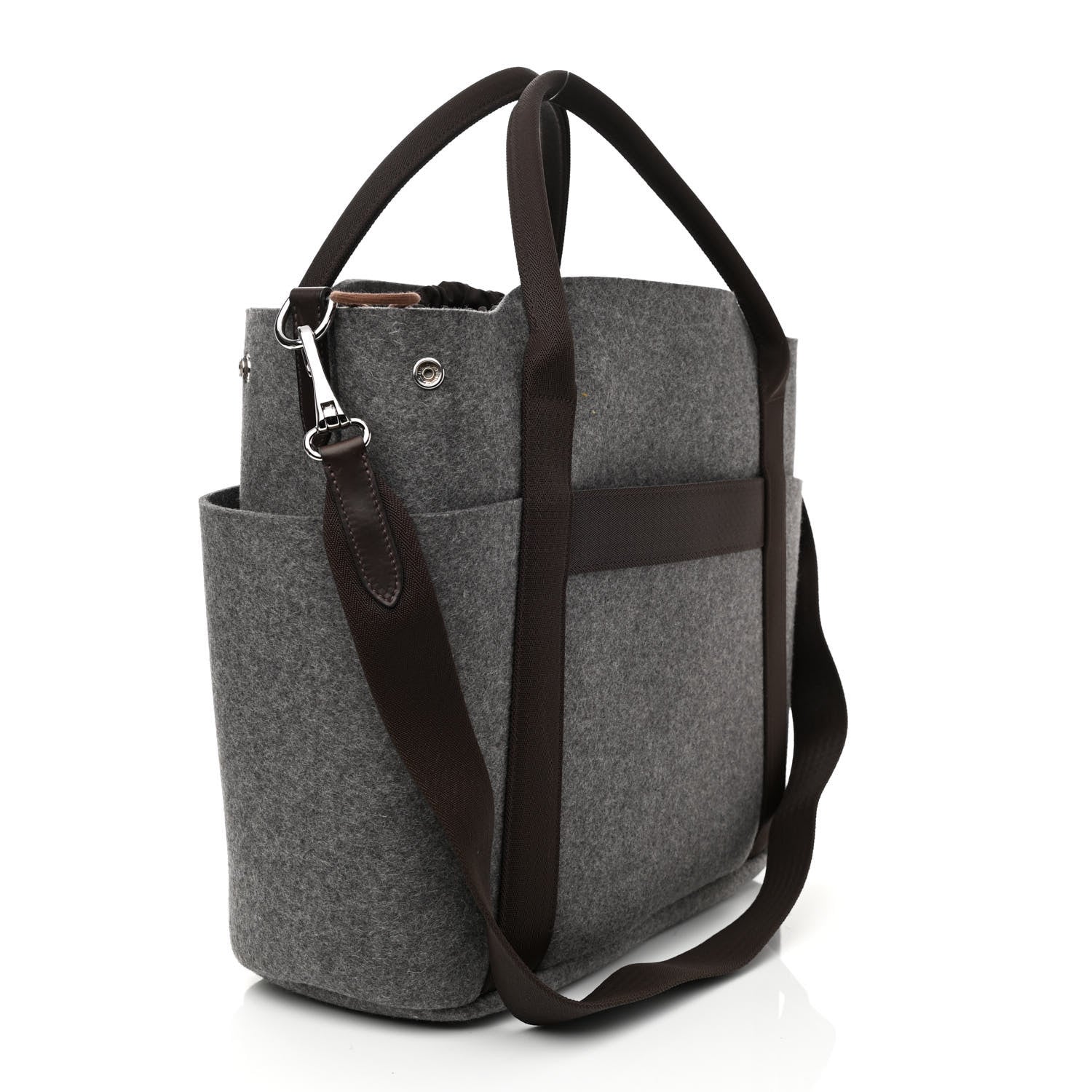 Hermes Felt Sac De Pansage Groom Bag Acier 2 of 8