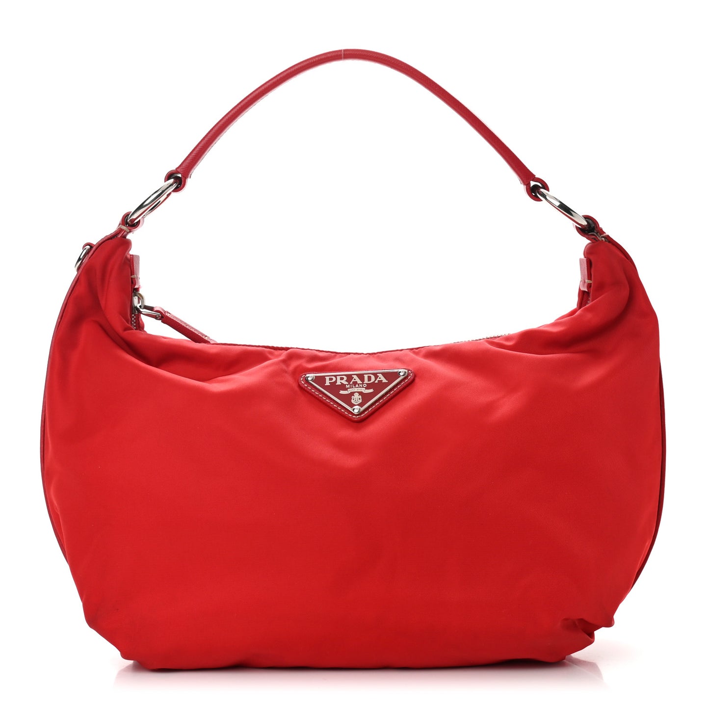 Tessuto Nylon Saffiano Sacca Shoulder Bag Rosso