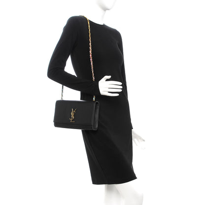 Saint Laurent Calfskin Medium Monogram Kate Satchel Black Multicolor 2 of 7