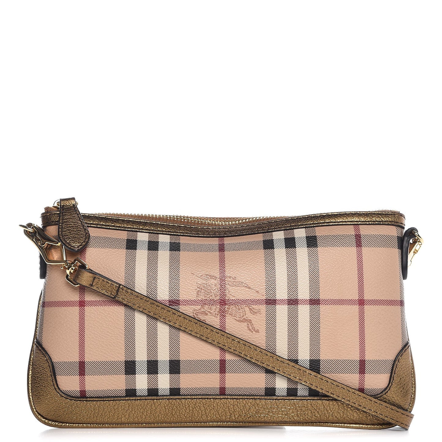 Haymarket Check Small Peyton Crossbody Clutch Bag Gold