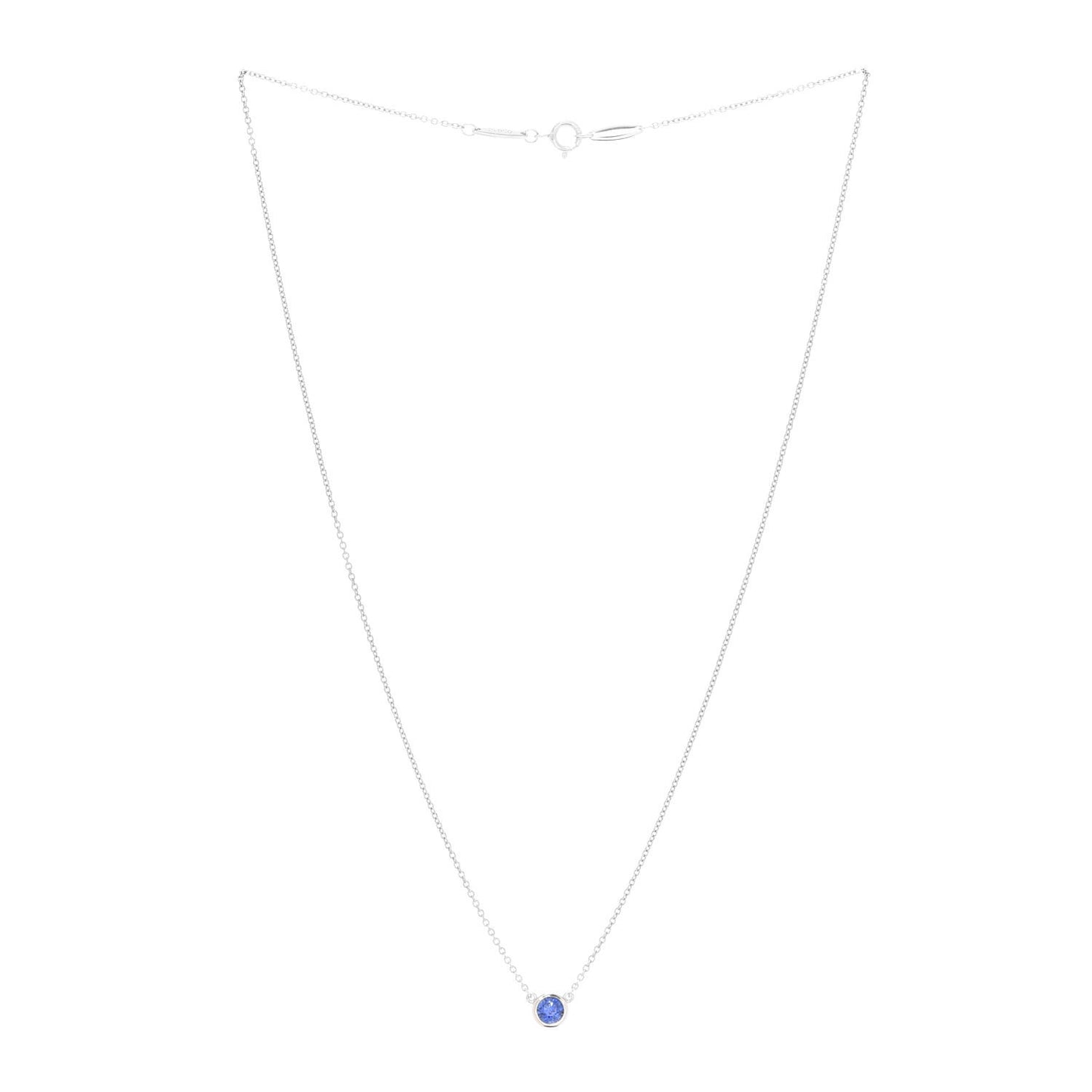 Platinum Blue Sapphire .40ct Color by the Yard Necklace