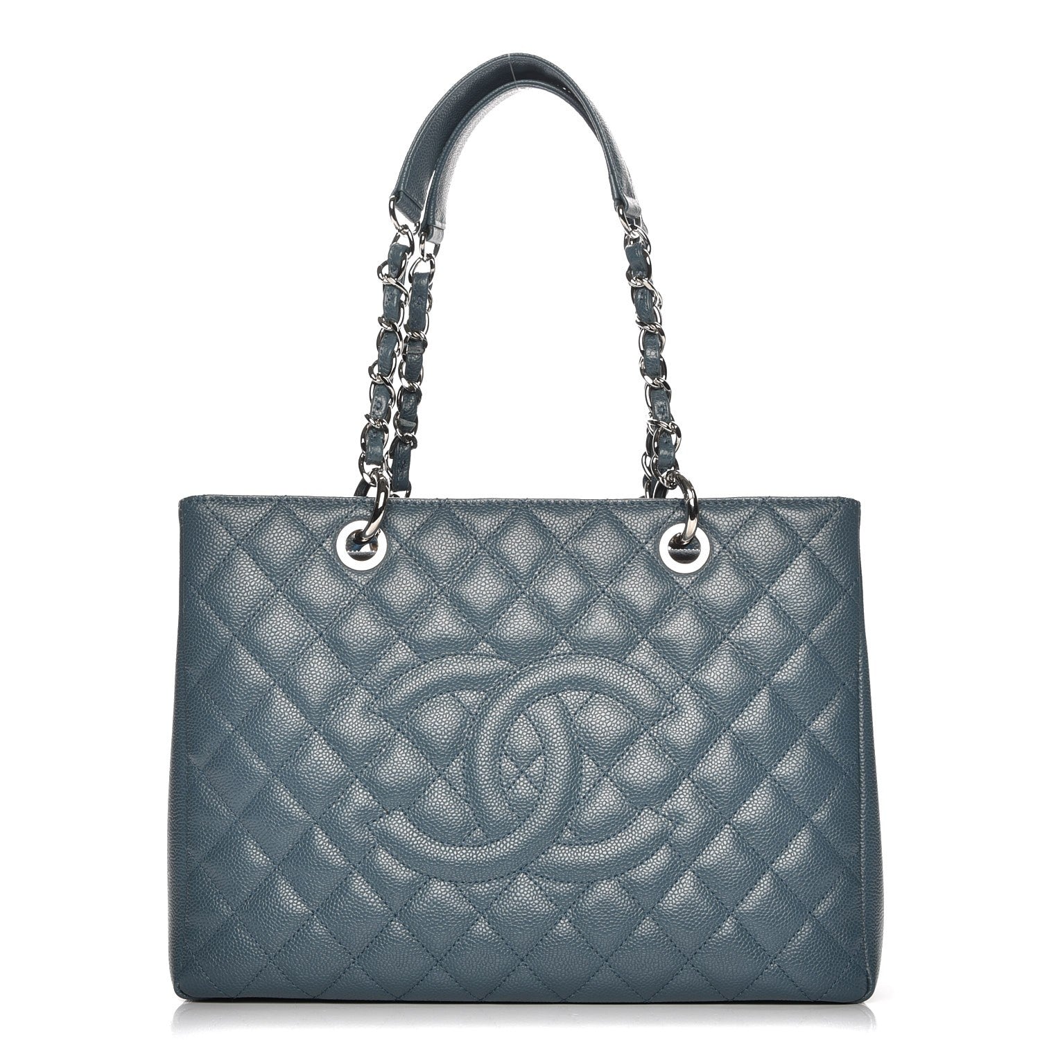 Chanel Caviar Quilted Grand Shopping Tote GST Blue 1 of 10